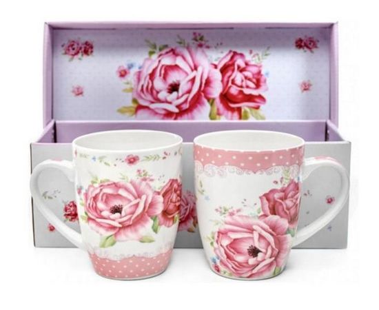 Набор 2-х кружек Roses в подарочной коробке, 340 мл, фарфор, Walmer, фото 1