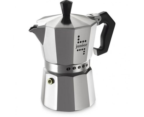 Гейзерная кофеварка JUNIOR, на 9 чашек, серебристая, алюминий, Bialetti, фото 1