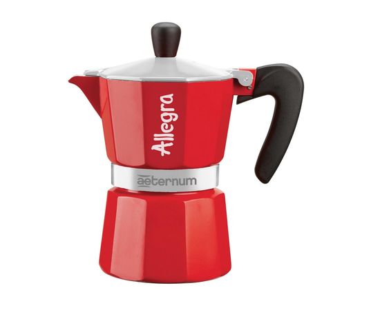 Гейзерная кофеварка ALLEGRA, на 3 чашки, красная, алюминий, Bialetti, фото 1