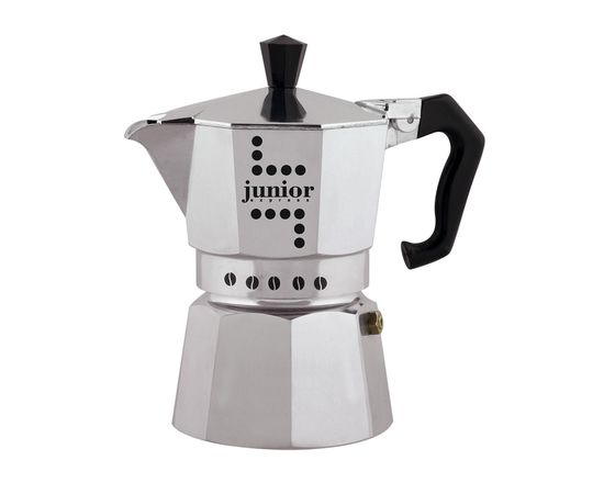 Гейзерная кофеварка JUNIOR, на 6 чашек, серебристая, алюминий, Bialetti, фото 1