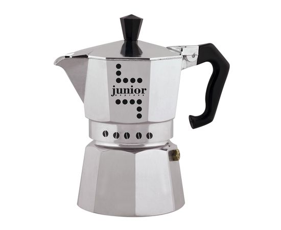 Гейзерная кофеварка JUNIOR, на 3 чашки, серебристая, алюминий, Bialetti, фото 1