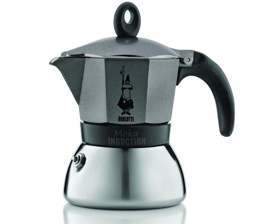 Гейзерная кофеварка MOKA INDUZIONE на 3 чашки 150 мл, антрацит, Bialetti, фото 1