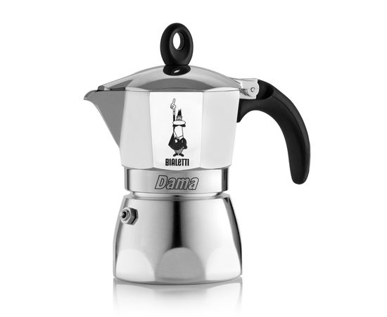 Гейзерная кофеварка DAMA на 3 чашки 150 мл, стальная, алюминий, Bialetti, фото 1