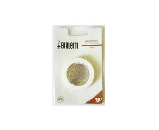 Набор для гейзерных кофеварок Bialetti Brikka Elite на 4 чашки: 3 резиновых уплотнения + сито в блистерной упаковке, Bialetti, фото 1