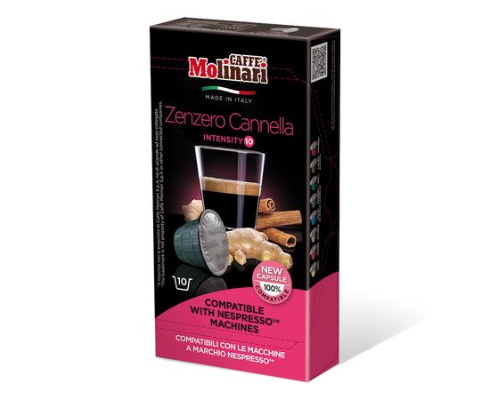 Кофе в капсулах для кофемашин Nespresso Zenzero e Cannella, 80% Арабика / 20% Робуста​, 10 шт. по 5 г, Molinari, фото 1