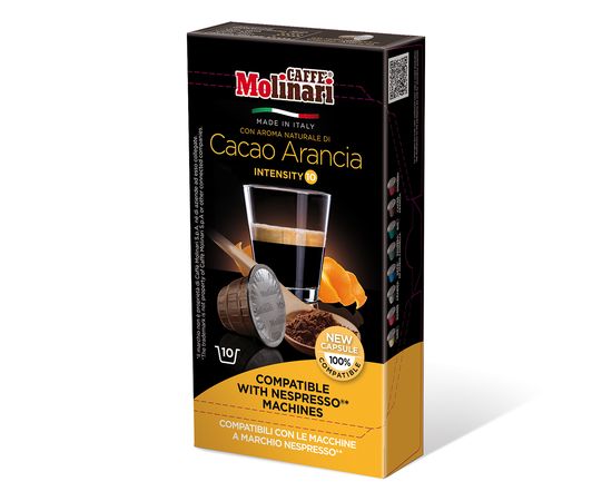 Кофе в капсулах для кофемашин Nespresso With Cocoa Orange, 80% Арабика / 20% Робуста​, 10 шт. по 5 г, Molinari, фото 1