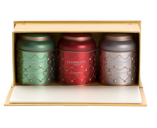 Набор Рождественский «Christmas» в подарочной коробке: 3 банки чая, Dammann, фото 1