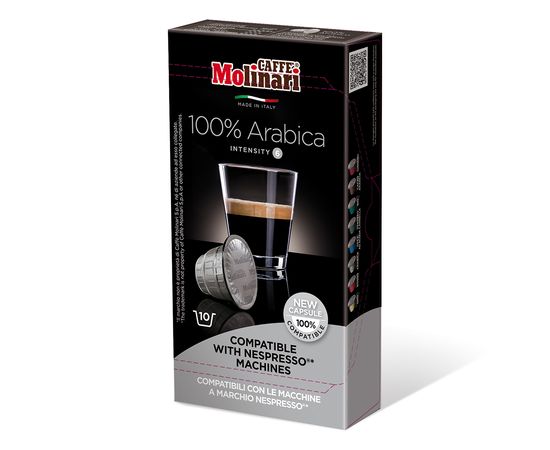 Кофе в капсулах для кофемашин Nespresso 100% Arabica, 10 шт. по 5 г, Molinari, фото 1