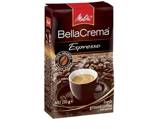 Кофе молотый жареный BellaCrema Espresso, 250 г, Melitta, фото 1