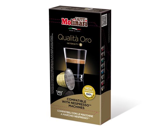 Кофе в капсулах для кофемашин Nespresso Oro, 80% Арабика / 20% Робуста​, 10 шт. по 5 г, Molinari, фото 1