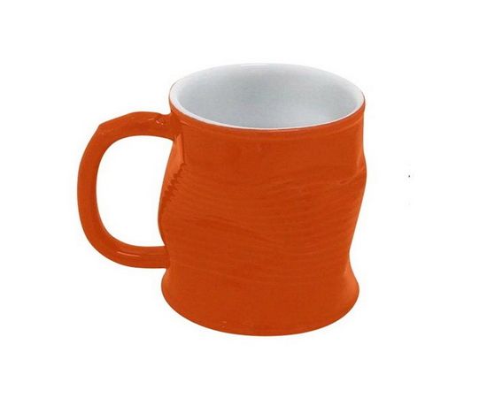 Мятая кружка керамическая, 320 мл, оранжевая, Ceraflame, фото 1
