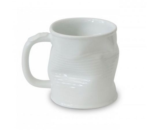 Мятая кружка керамическая, 320 мл, белая, Ceraflame, фото 1