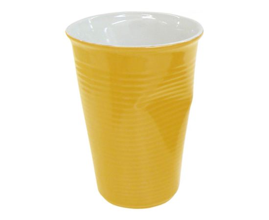 Стаканчик мятый керамический Mondo Ceram, 240 мл, желтый, Ceraflame, фото 1