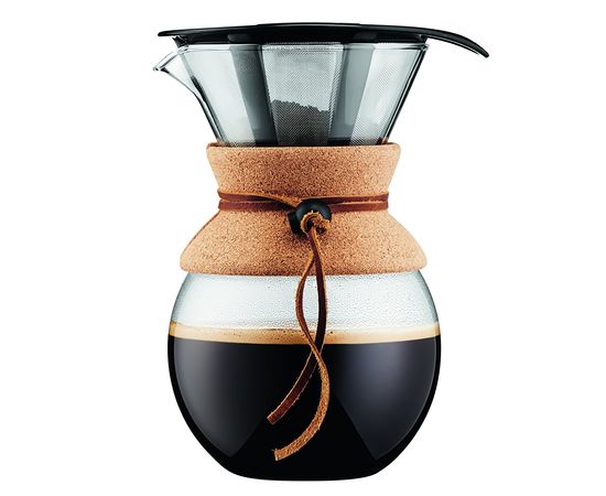 Кофейник с фильтром Pour Over, 1 л, пробковый, стекло, Bodum, фото 1