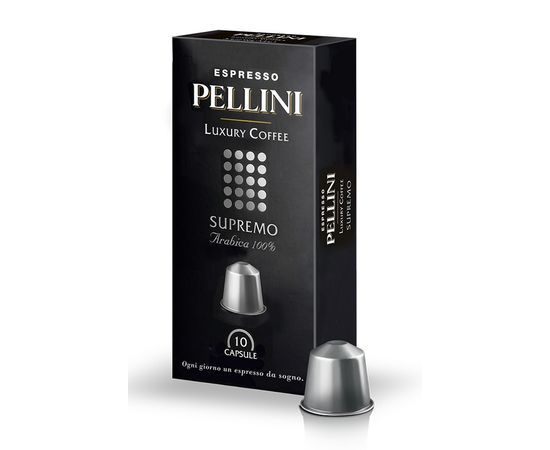Кофе в капсулах SUPREMO, NESPRESSO, 100% Арабика, 10 шт., Pellini, фото 1