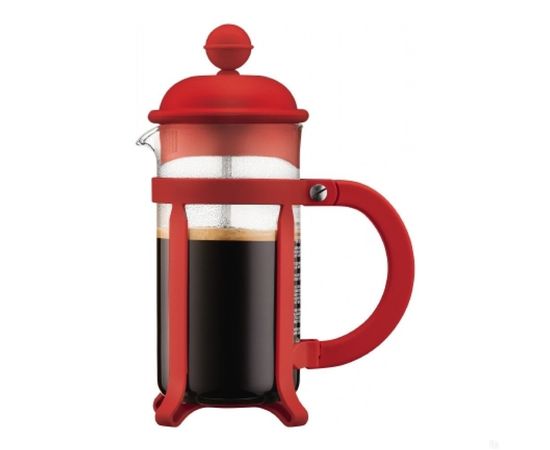 Кофейник с прессом Java, 1 л, красный, стекло, Bodum, фото 1