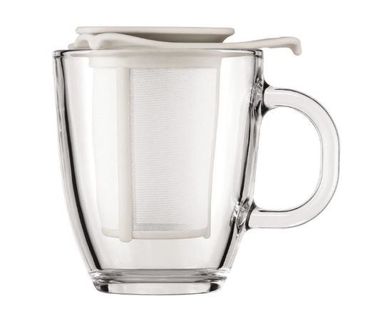 Набор Yo-Yo белый: кружка 350 мл + сито-фильтр, Bodum, фото 1