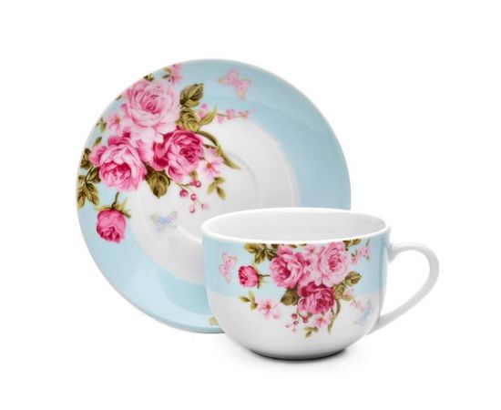 Чайная пара Mirabella Blue, 220 мл, фарфор, Walmer, фото 1