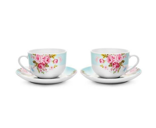 Набор из 2-х чайных пар Mirabella Blue, 220 мл, фарфор, Walmer, фото 1