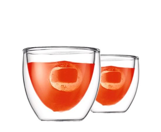Набор термобокалов Pavina, 80 мл, 2 шт., стекло/силикон, Bodum, фото 1