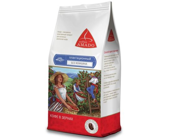 Кофе в зернах без кофеина, 500 г, Amado, фото 1