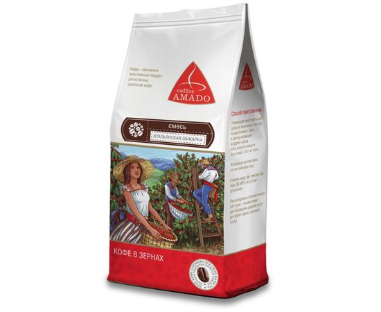 Кофе в зернах Итальянская обжарка, 500 г, Amado, фото 1