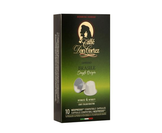 Кофе в капсулах BRASILE для кофемашин Nespresso, 10 шт., Don Cortez, фото 1