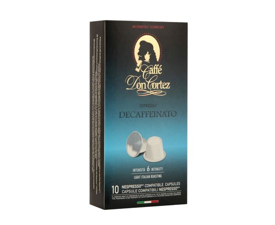 Кофе в капсулах DECAFFEINATO для кофемашин Nespresso, 10 шт., Don Cortez, фото 1