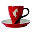 Кофейная пара для эспрессо: чашка красная с черной ручкой 80 мл + блюдце, Julius Meinl, фото 1